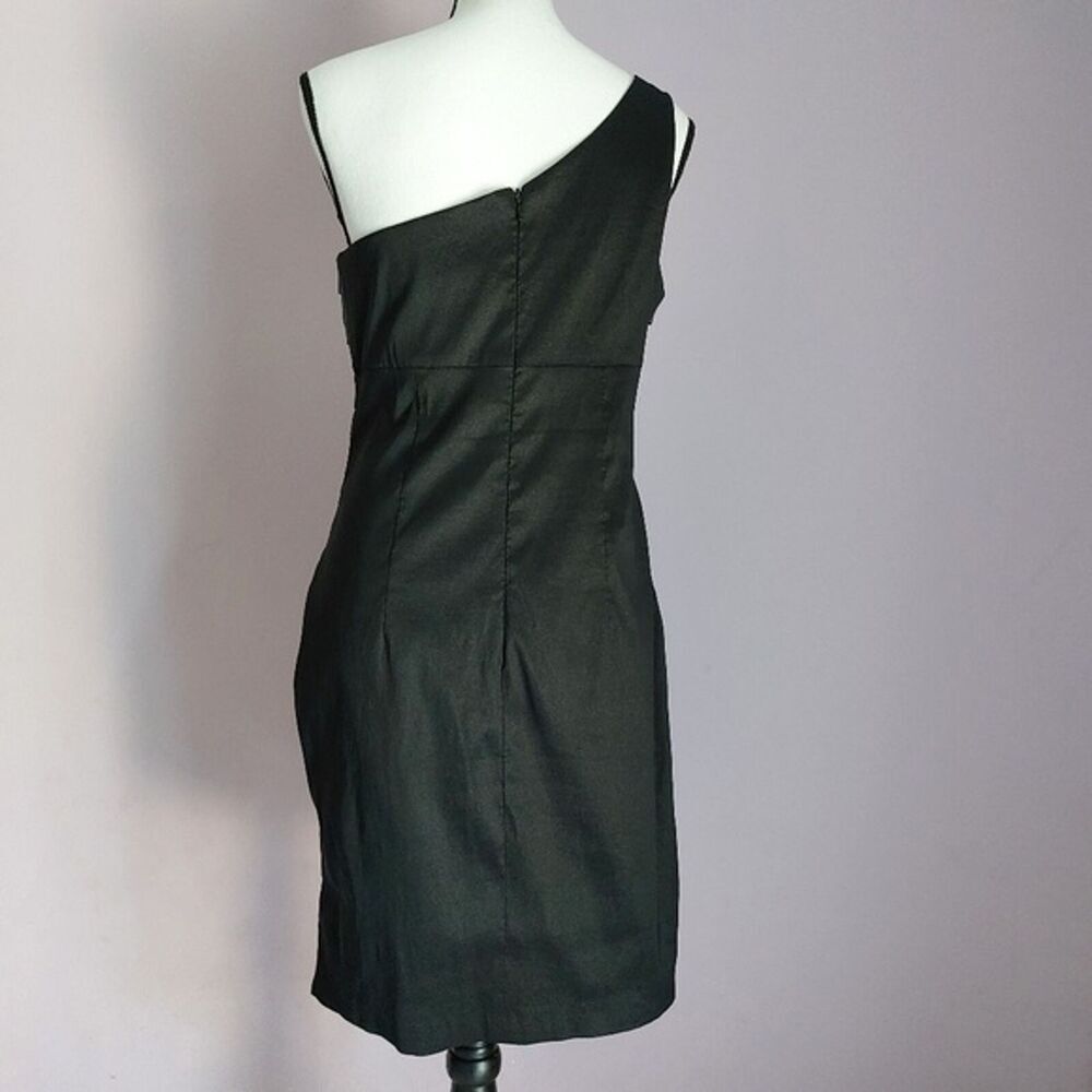 Scarlett One Shoulder Cocktail Dress Black Silver Gray Sheath Bodycon Size 12 - Picture 7 of 12